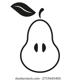 Fondo transparente aislado de pera de Vector moderno. Diseño de Plantilla de silueta de pera creativa. Camiseta con estampado de sudaderas y logo de la marca con estampado de jugo perfecto. EPS 10 