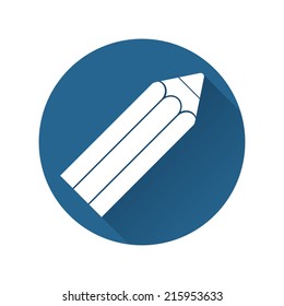 Modern vector pencil icon with shadow. Flat design