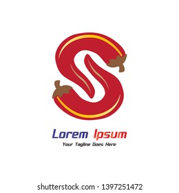 Modern vector pepper logo letter S. S red chili pepper letter design vector
