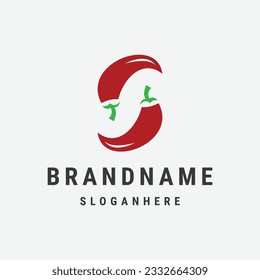 Modern Vector Pepper Logo Letter S. S Red Chili Pepper Letter Design