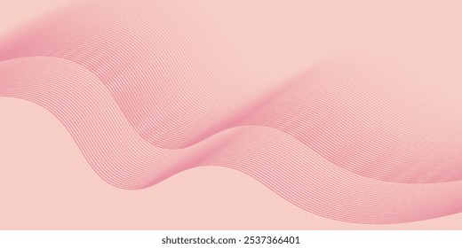 Fondo rosa Vector moderno con líneas onduladas de color rosa.