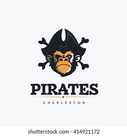 Modern vector pirates sign logo for a american football team