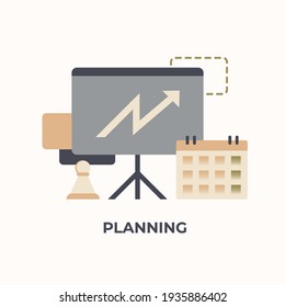 Modern vector planning illustration, made using trending colors