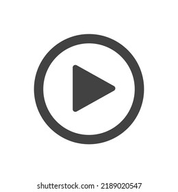 Modern vector play button icon. Eps 10 flat symbol representing media player, user interface icon. Triangle in a dark gray circle graphic element.