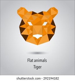 Modern vector polygon illustration of tiger.
