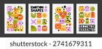 Modern vector poster collection abstract character faces and bold geometric compositions. For contemporary posters, wall art, branding, social media and graphic design projects.