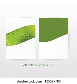 Modern vector posters. Fresh office set, two editable papers with space for your content. Business, marketing and communication. Space for your offer.