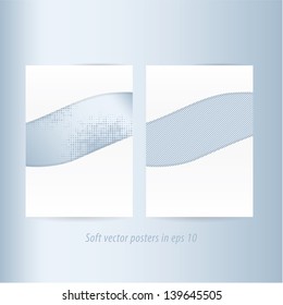 Modern vector posters. Fresh office set, two editable papers with space for your content. Business, marketing and communication. Space for your offer.