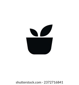 modern vector pot and plant icon design template