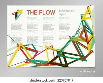 Modern vector presentation layout and background template. Sharp polygonal colorful geometric surface illustration.