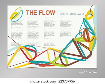 Modern vector presentation layout and background template. Polygonal colorful geometric surface illustration with round corners.