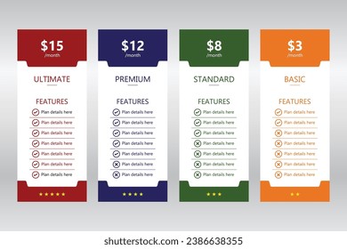 Modern vector of price list set design for your business