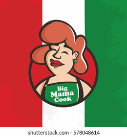 Modern vector professional emblem big mama cook 