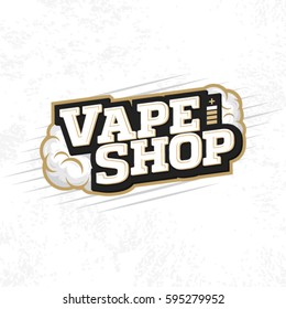 Vector moderno logotipo profissional emblema vape shop