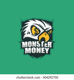 Modern vector professional sign logo Monster money 