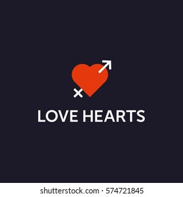 Modern vector professional sign logo Love hearts