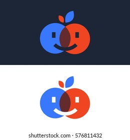 Modern vector professional sign logo Face to face