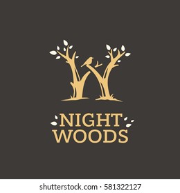 Modern vector professional sign logo night woods