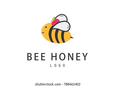Modern vector professional sign logo bee honey