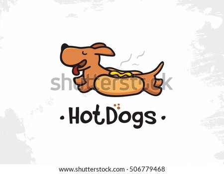 Modern vector professional sign logo hot dogs