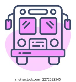 Vector moderno del transporte público, icono del autobús escolar