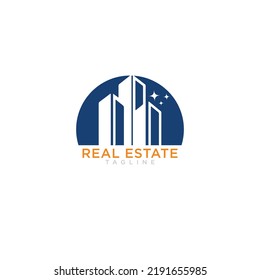 modern vector real estate logo design template building logo design  blue building silhouette 