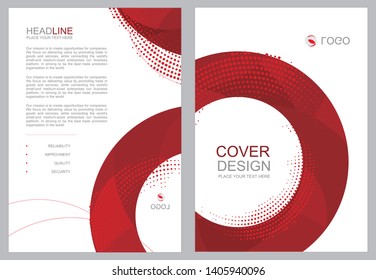 Modern vector red circle design a4