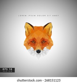 Modern vector red fox in polygonal style