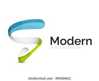 Modernes Vektorband-Logo, mehrfarbige Linie mit transparenten Elementen. Business Swirl Symbol