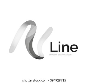 Logotipo de cinta vectorial moderno, línea de curva multicolor con elementos transparentes. Icono de giro comercial