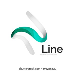 Logotipo de cinta vectorial moderno, línea de curva multicolor con elementos transparentes. Icono de giro comercial