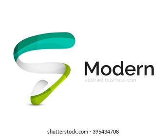 Modernes Vektorband-Logo, mehrfarbige Linie mit transparenten Elementen. Business Swirl Symbol