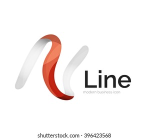 Modernes Vektorband-Logo, mehrfarbige Linie mit transparenten Elementen. Business Swirl Symbol
