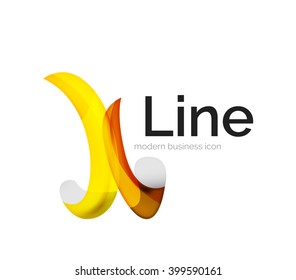 Modernes Vektorband-Logo, mehrfarbige Linie mit transparenten Elementen. Business Swirl Symbol