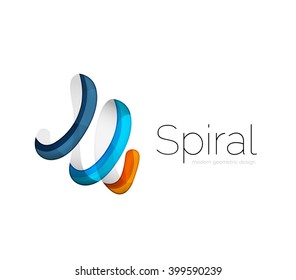 Modernes Vektorband-Logo, mehrfarbige Linie mit transparenten Elementen. Business Swirl Symbol
