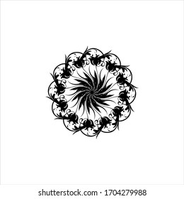 Modernes, abgerundetes Mandala-Design der Vektorillustration