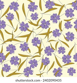 Modern vector seamles Floral pattern.Fashionable template.Hand drawn unique print.Single continuous line art .Vector illustration of Florals in trendy