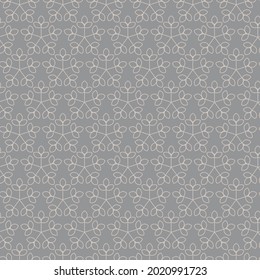 Modern vector seamless illustration. Floral pattern on a gray background. Ornamental pattern for flyers, typography, wallpapers, backgrounds

