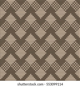 Modern vector seamless knitted pattern in rhombus