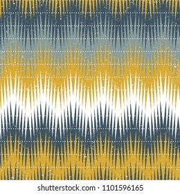 Modern vector seamless pattern with abstract zig zags. Fabric look geometric repeat in retro pastel colors with simple background and texture.
