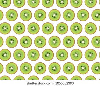 Modern vector seamless pattern with cute kiwi fruits. All elements  are  hidden under mask. Pattern are not cropped and can be edited