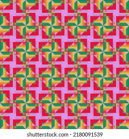 Modern vector seamless pattern graphics made with bizarre psychedelic color gradients and abstract geometric shapes and minimalist geometry forms. 