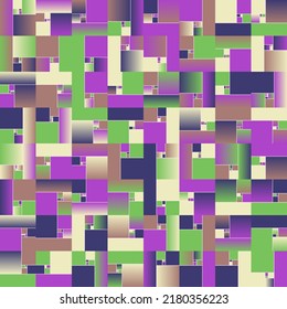 Modern vector seamless pattern graphics made with bizarre psychedelic color gradients and abstract geometric shapes and minimalist geometry forms. 