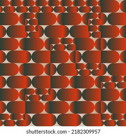 Modern vector seamless pattern graphics made with bizarre psychedelic color gradients and abstract geometric shapes and minimalist geometry forms. 