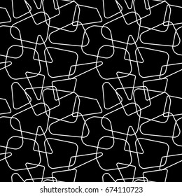Modern vector seamless pattern with simple abstract geometric shapes.