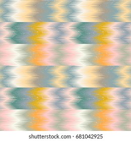 Modern vector seamless pattern with zigzags. Fabric look geometric repeat in retro pastel colors.