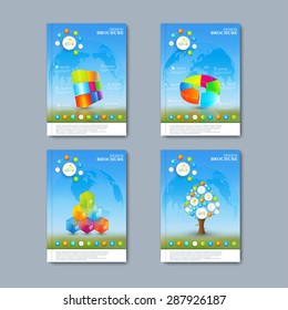 Modern vector set of brochures in the  infographics style for your design 