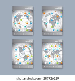 Modern vector set of brochures in the  infographics style for your design 