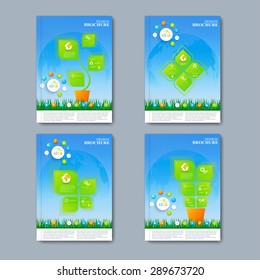 Modern vector set of brochures in the infographics style for your design.