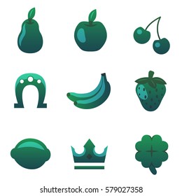 Modern vector set of colorful gambling and casino icons for website or mobile application. Bright and stylish elements for you design.